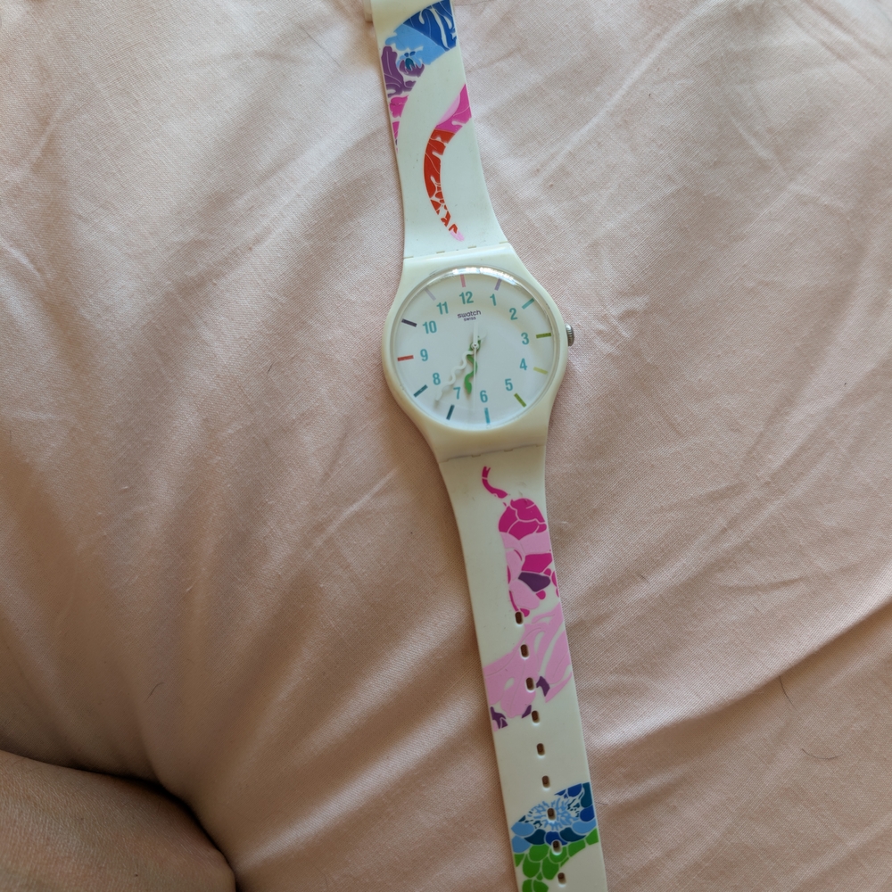 Swatch White and Pink Watch Accessories